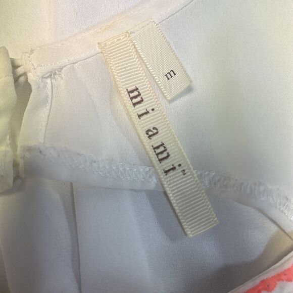 Miami Medium Sheer White And Peach Tank Top - Picture 7 of 7